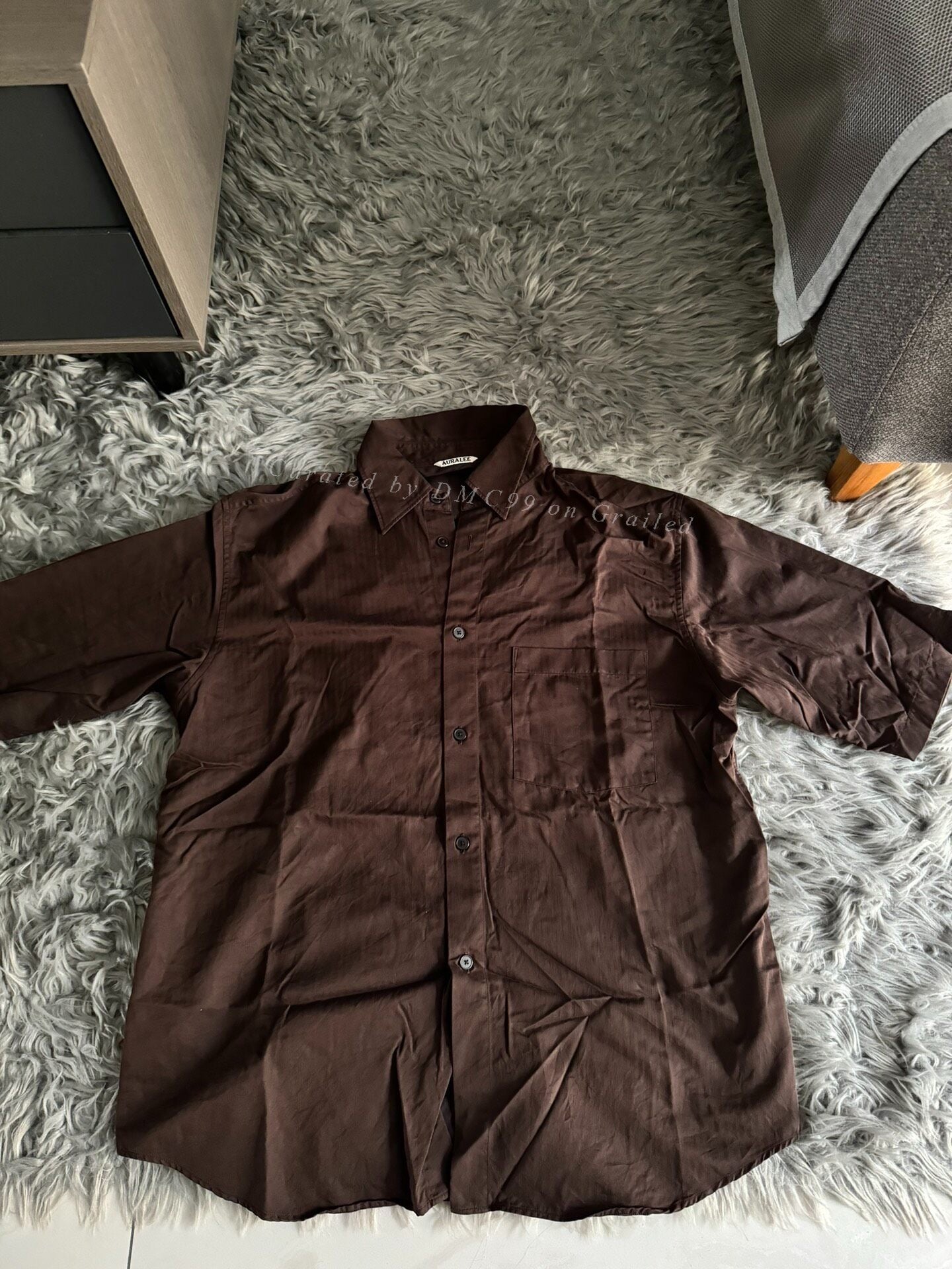 Auralee Brown Short-Sleeve Shirt