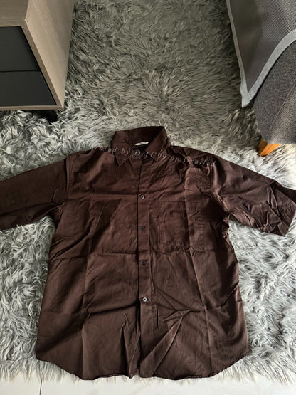 Auralee Brown Short-Sleeve Shirt