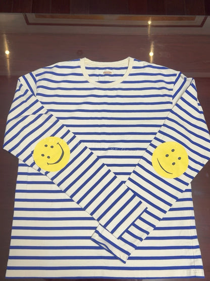 Kapital  Smiley Blue Striped T-shirt