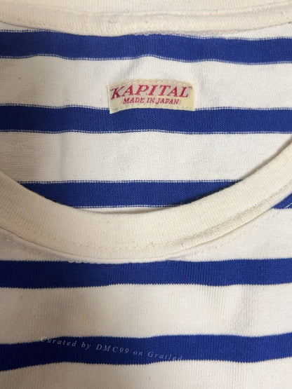 Kapital  Smiley Blue Striped T-shirt