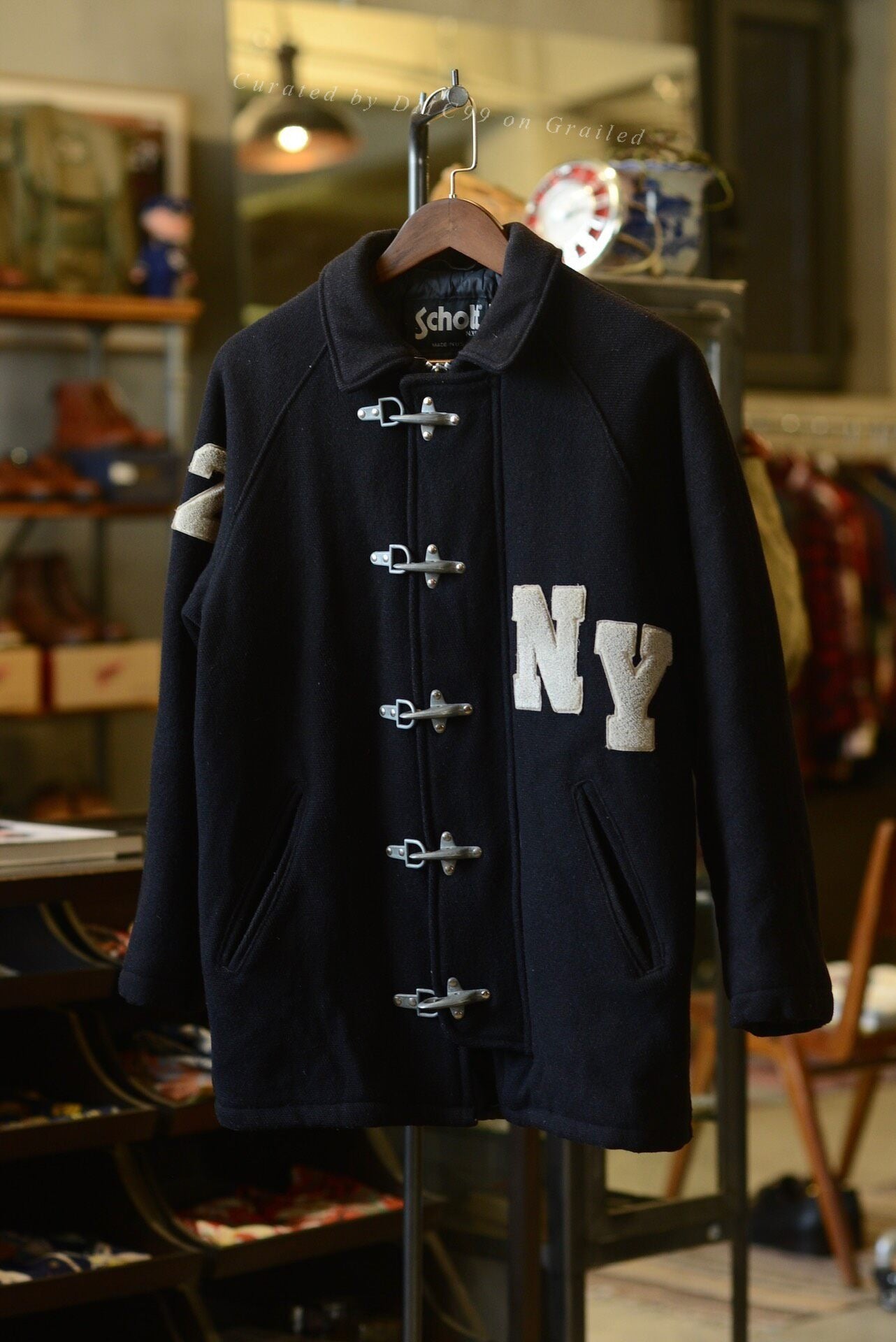 Schott Wool Coat Airplane Buckle YKK L USA