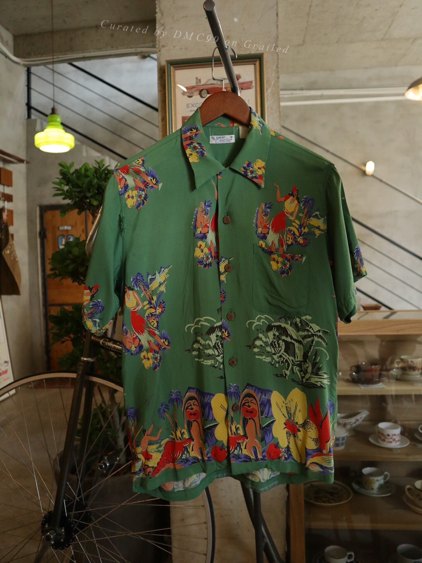 Sunsurf 1990s Hula Girl Aloha Shirt