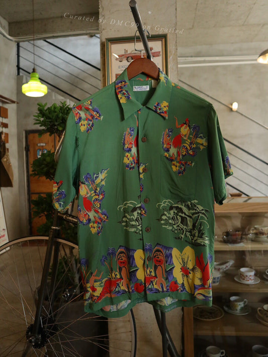 Sunsurf 1990s Hula Girl Aloha Shirt