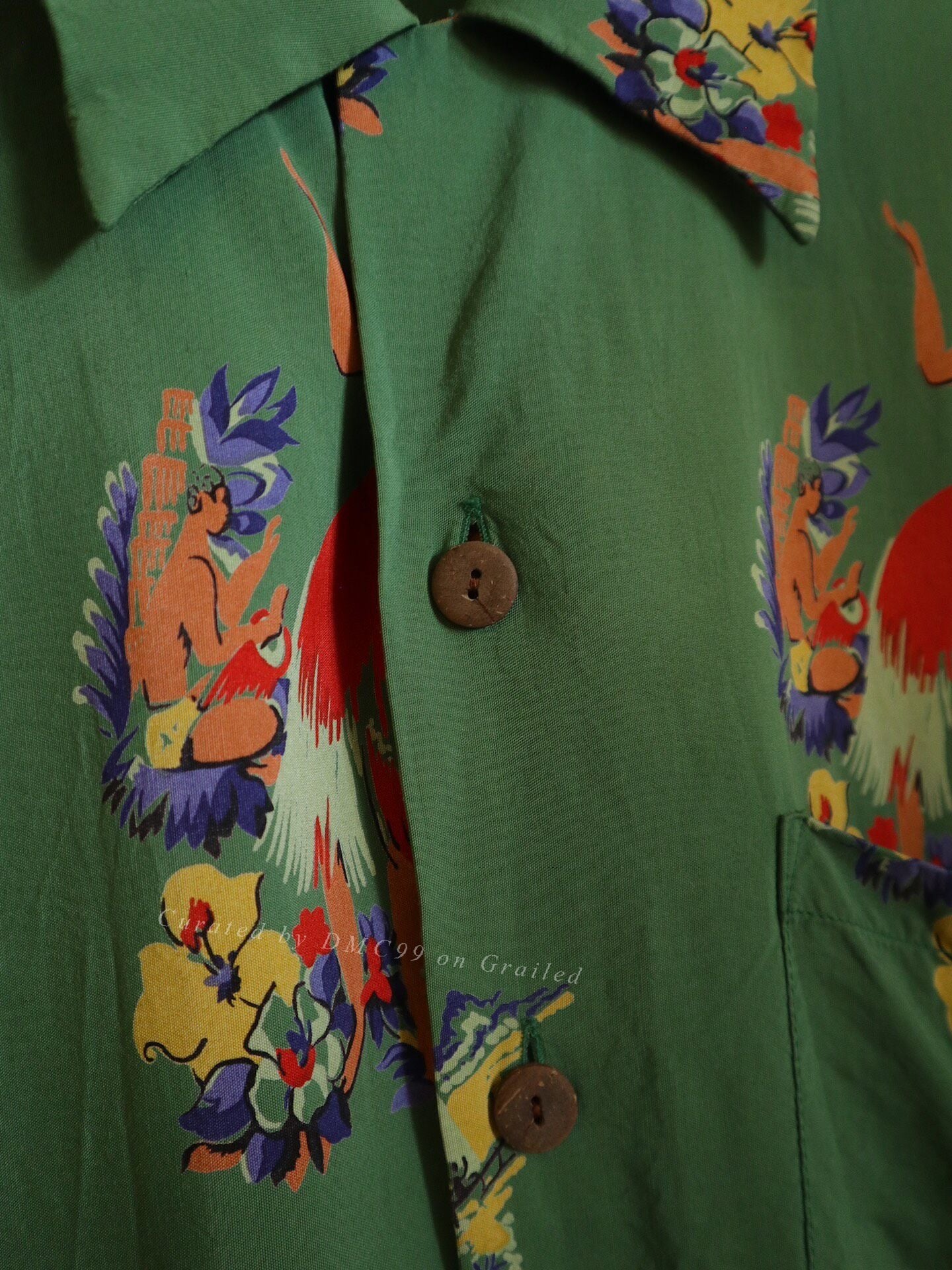 Sunsurf 1990s Hula Girl Aloha Shirt