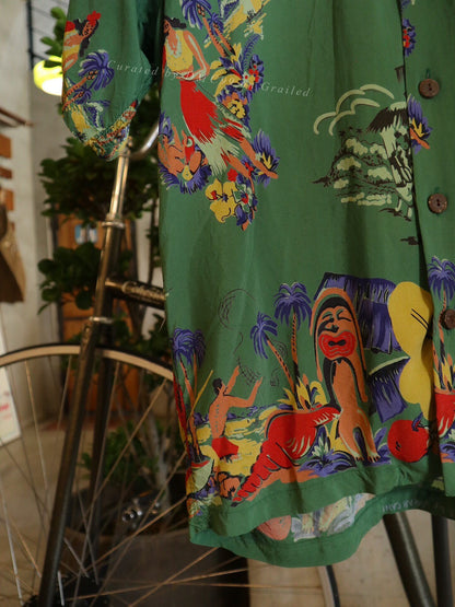 Sunsurf 1990s Hula Girl Aloha Shirt