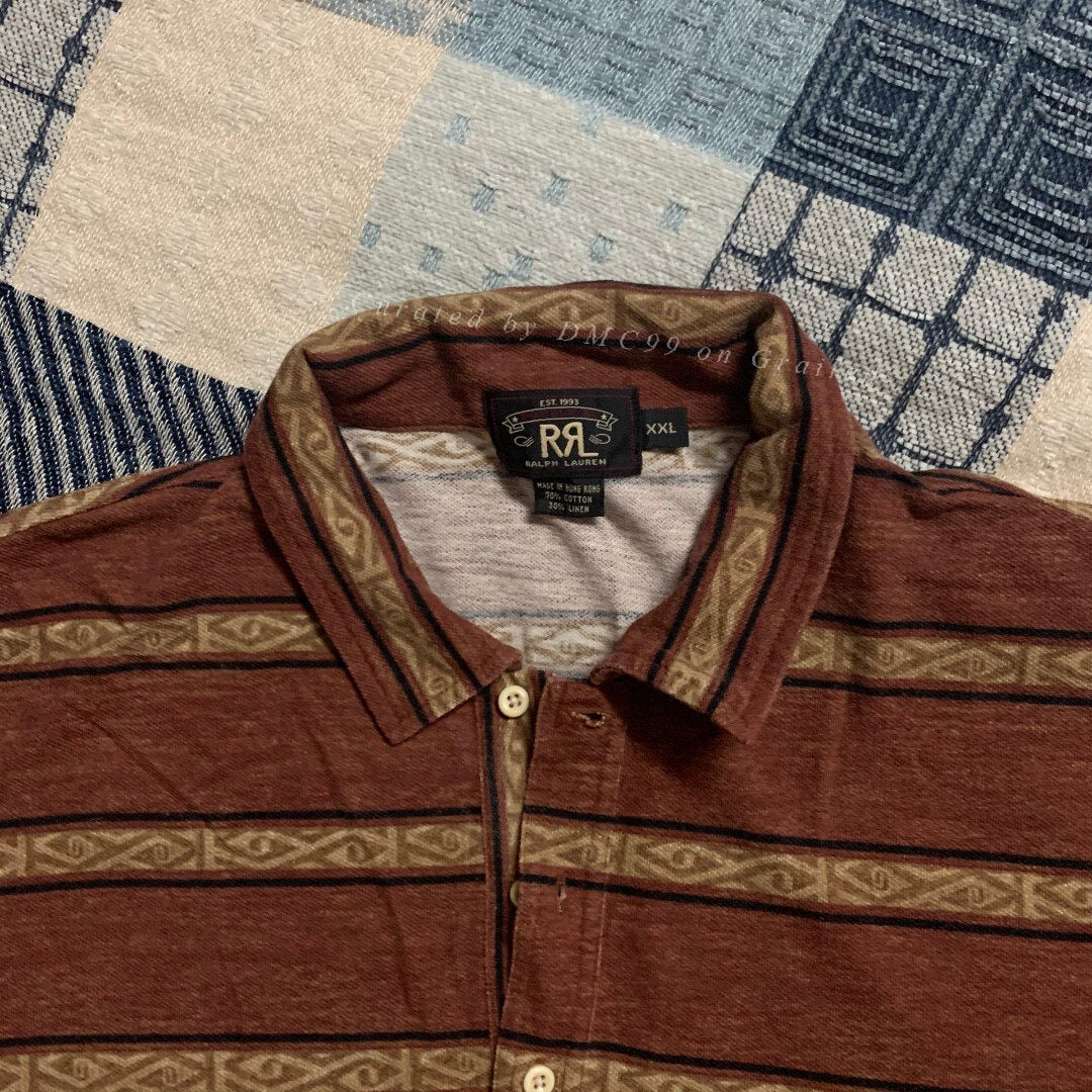 RRL Double RL Striped Polo Shirt