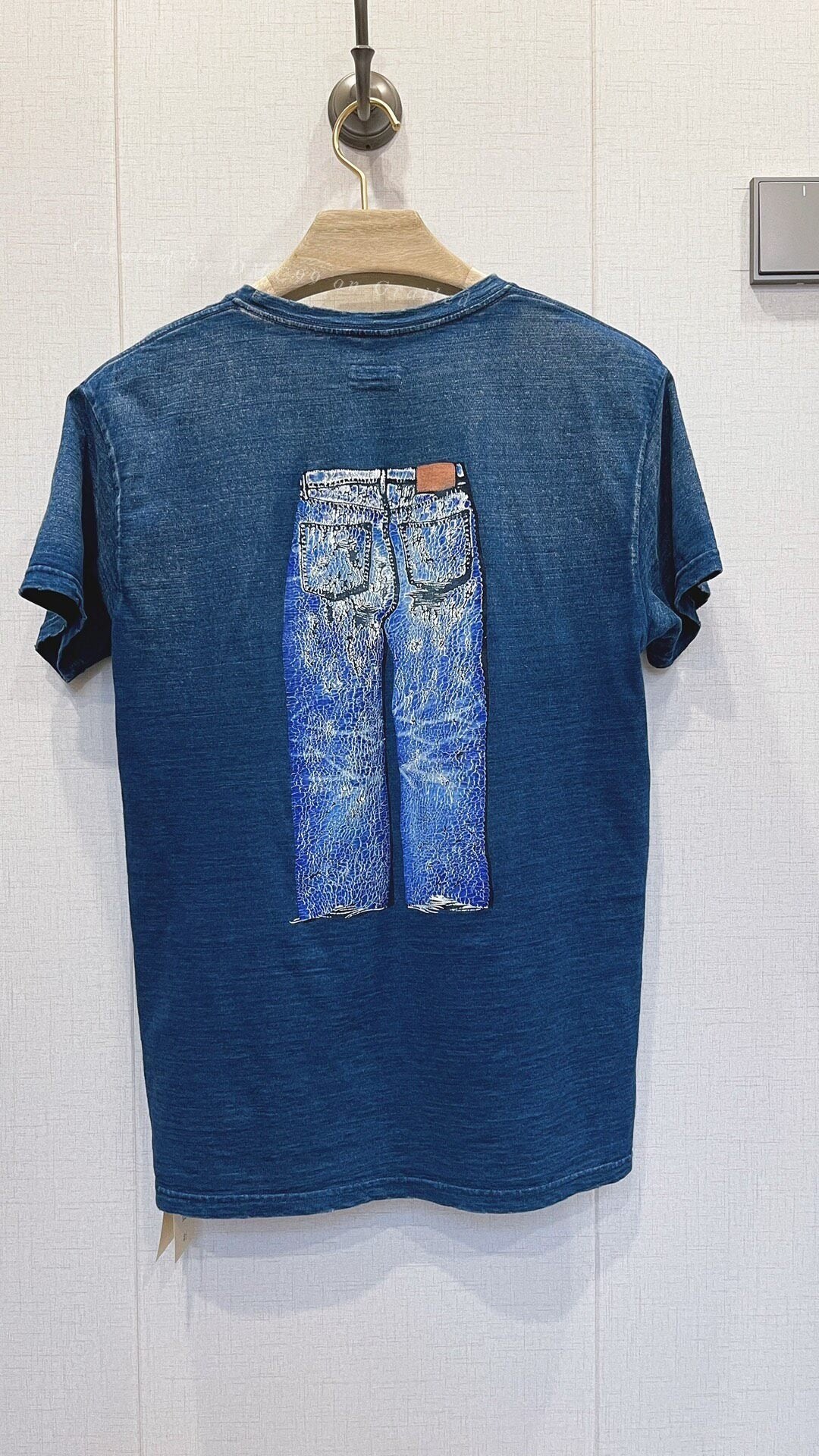 Kapital Indigo Jeans Print Distressed T-shirt