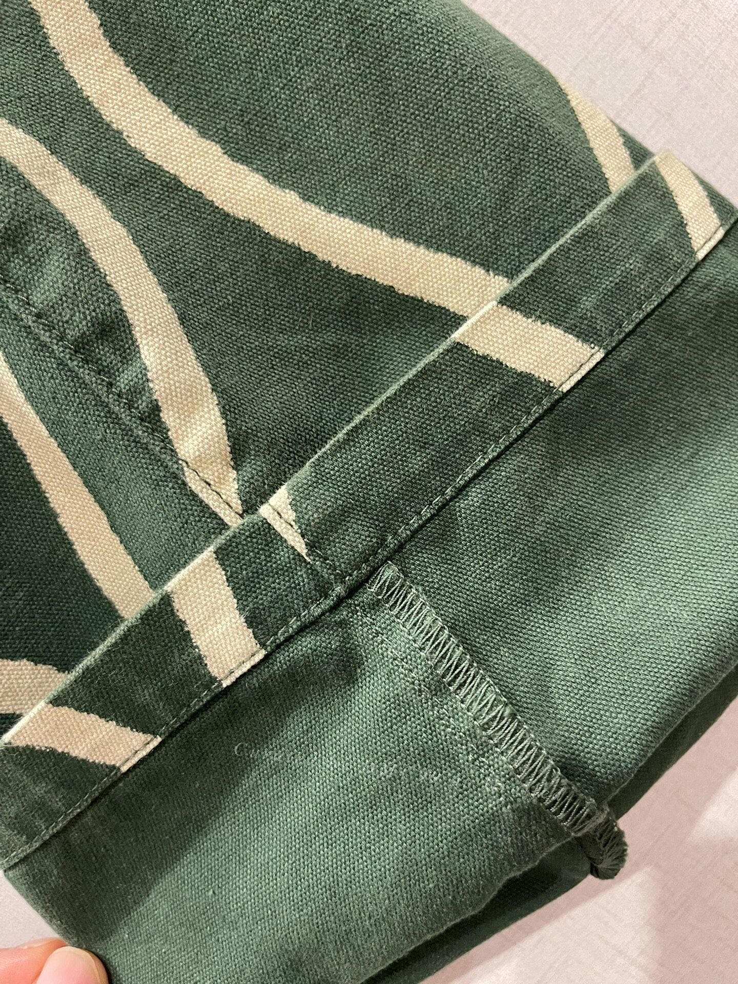 KAPITAL Cotton-Linen Wave Print Unisex Pants