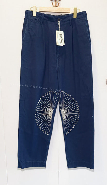 Kapital Chrysanthemum Embroidery High-Waist Pants