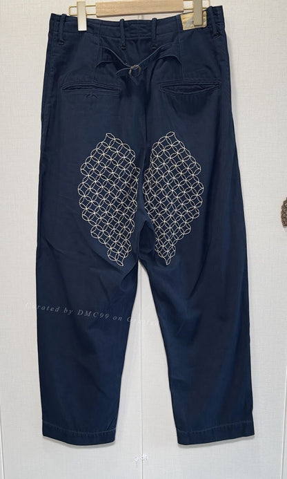 Kapital Chrysanthemum Embroidery High-Waist Pants