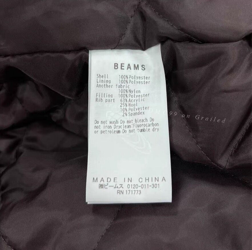 BEAMS Wide Faux Fur Baseball Jacket