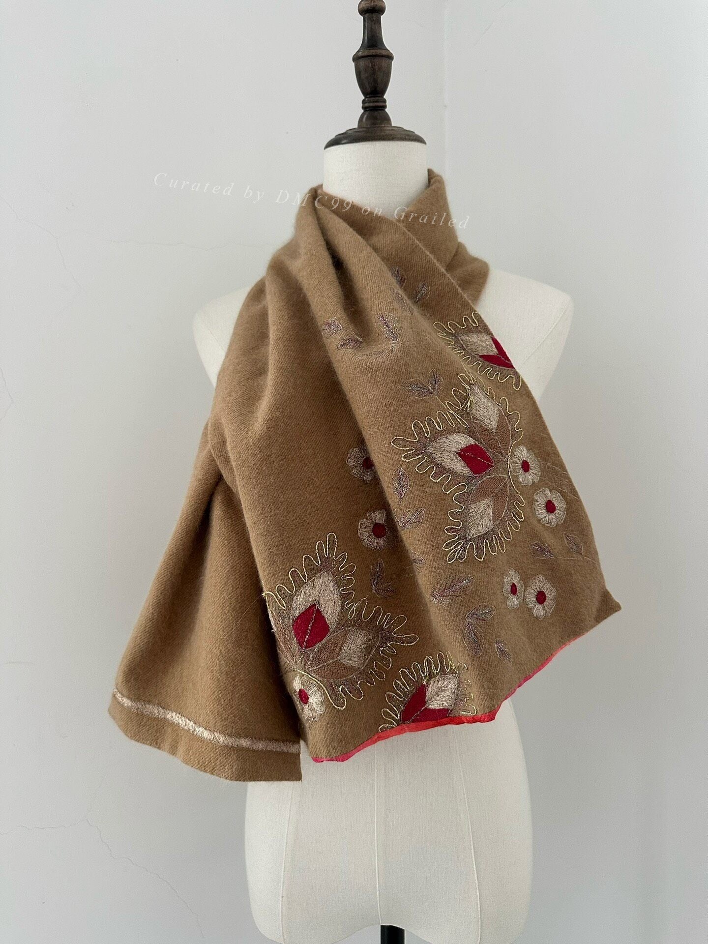 Dries Van Noten 90s Embroidered Wool Scarf