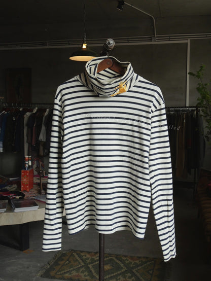 Kapital Blue White Stripe Turtleneck Anchor