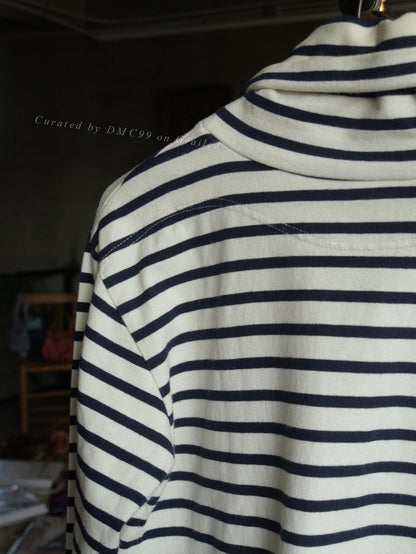 Kapital Blue White Stripe Turtleneck Anchor