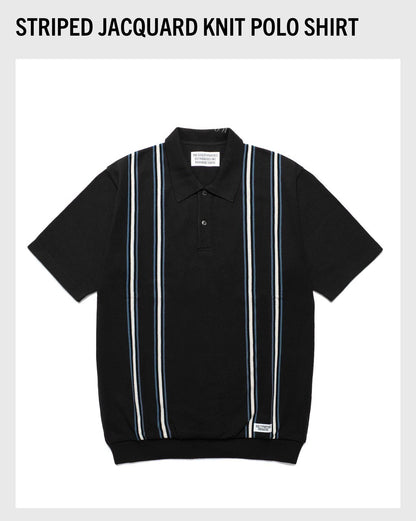 WACKO MARIA STRIPED JACQUARD KNIT POLO SHIRT