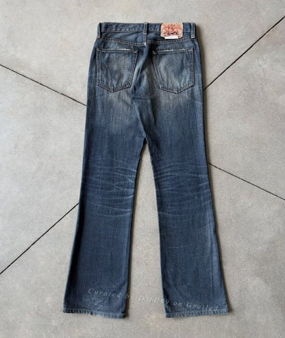 Vintage Levis 517 Indigo Faded Denim Pants