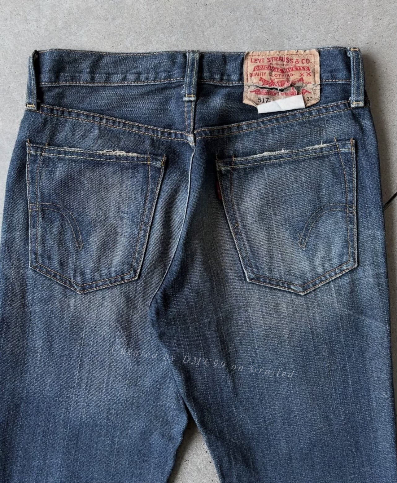 Vintage Levis 517 Indigo Faded Denim Pants