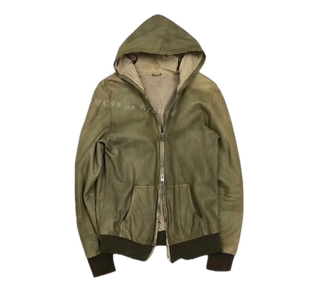 Vintage 2000s Giorgio Brato Leather Hooded Jacket