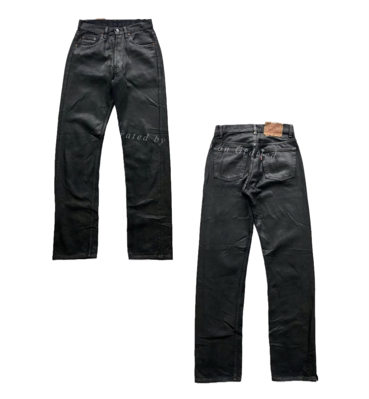 Vintage 1990s Levi's 501xx Black Coated Jeans