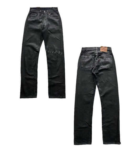 Vintage 1990s Levi's 501xx Black Coated Jeans