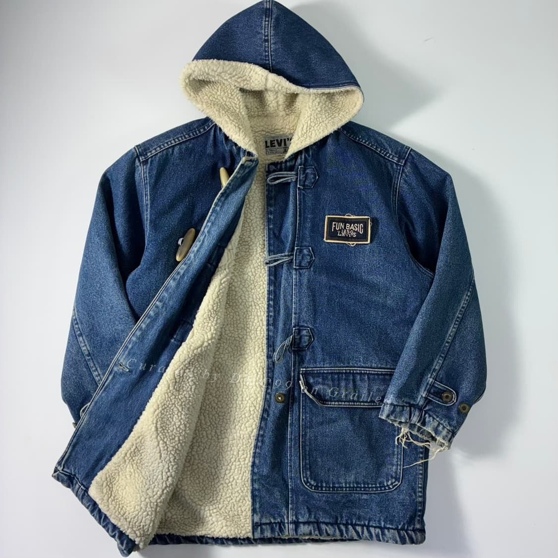 Levi's Vintage Distressed Denim Wool Coat