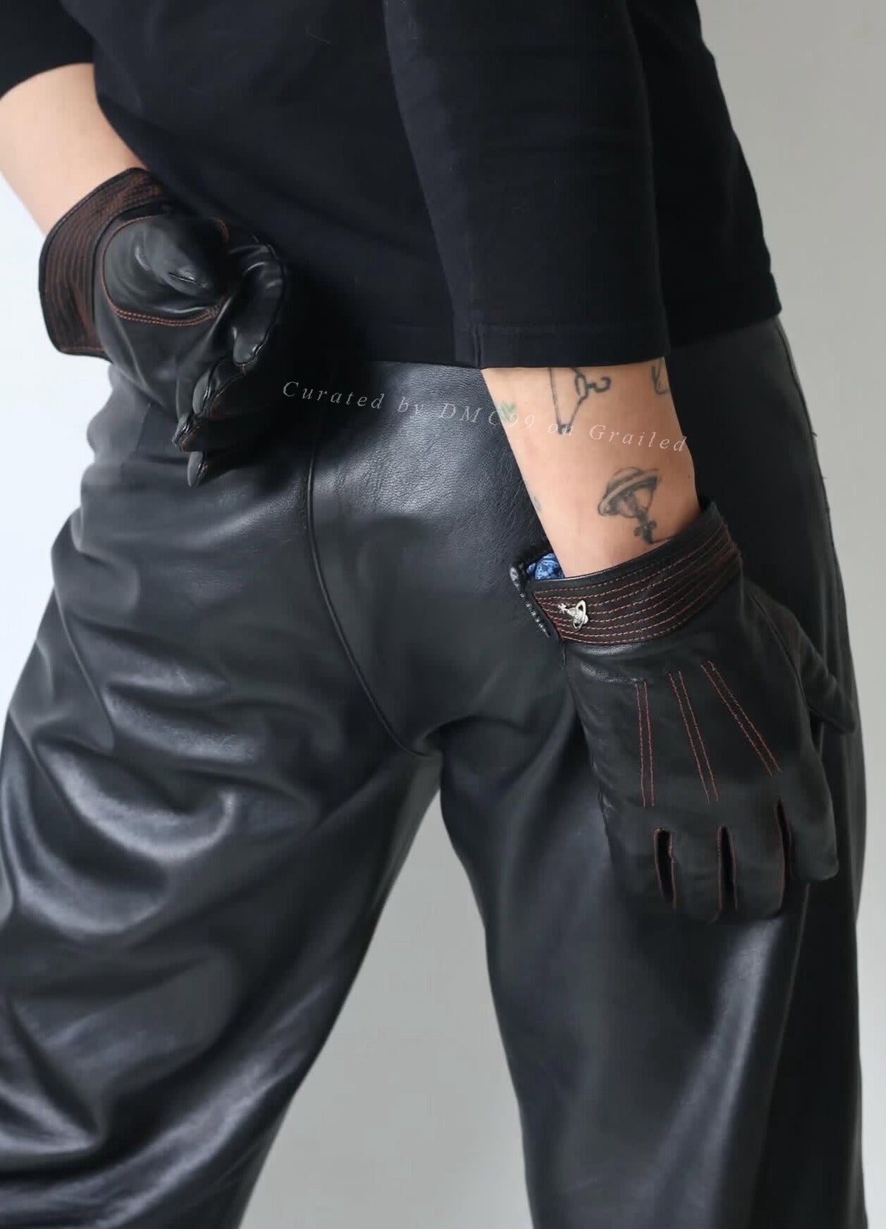 Vintage Vivienne Westwood Orb Leather Gloves