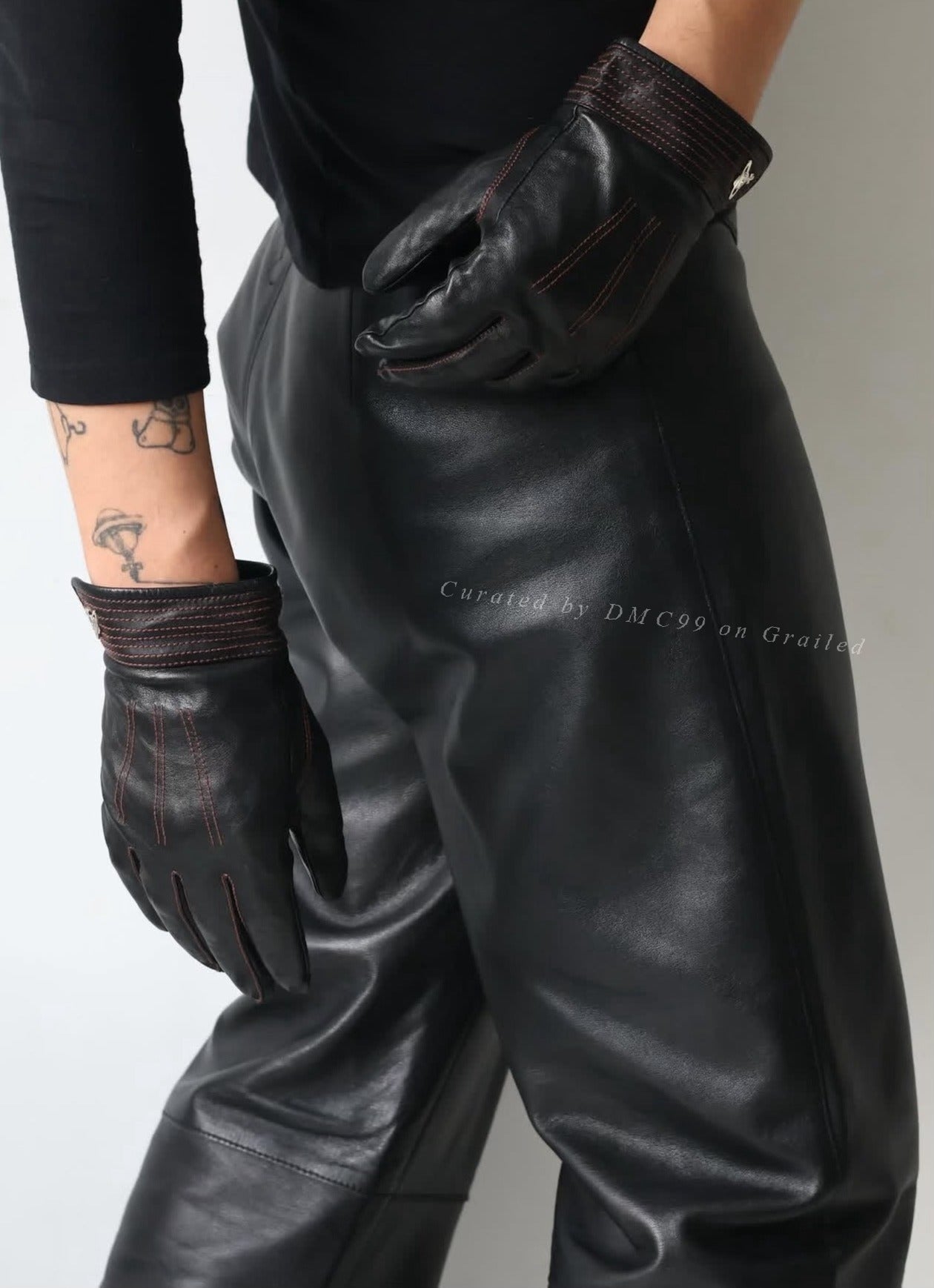 Vintage Vivienne Westwood Orb Leather Gloves