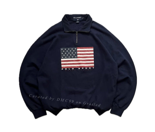 Vintage Polo Ralph Lauren 1990s Halfzip Sweatshirt