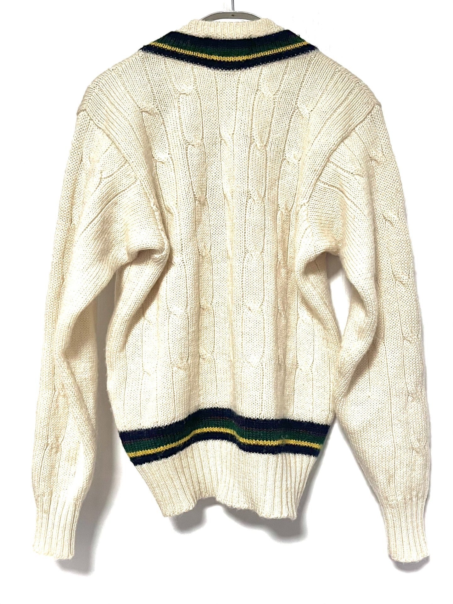 Polo Ralph Lauren Cream Striped V-neck Sweater