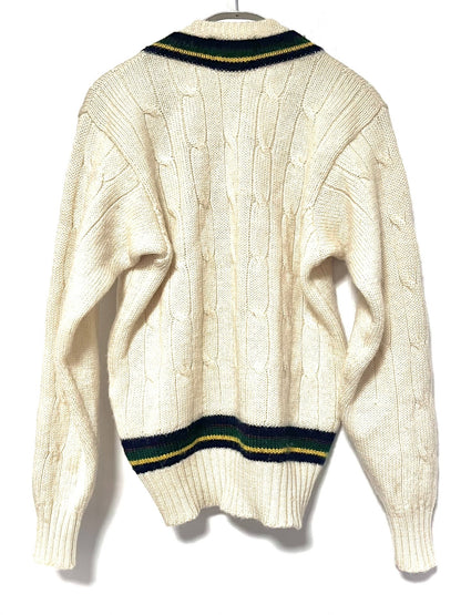 Polo Ralph Lauren Cream Striped V-neck Sweater