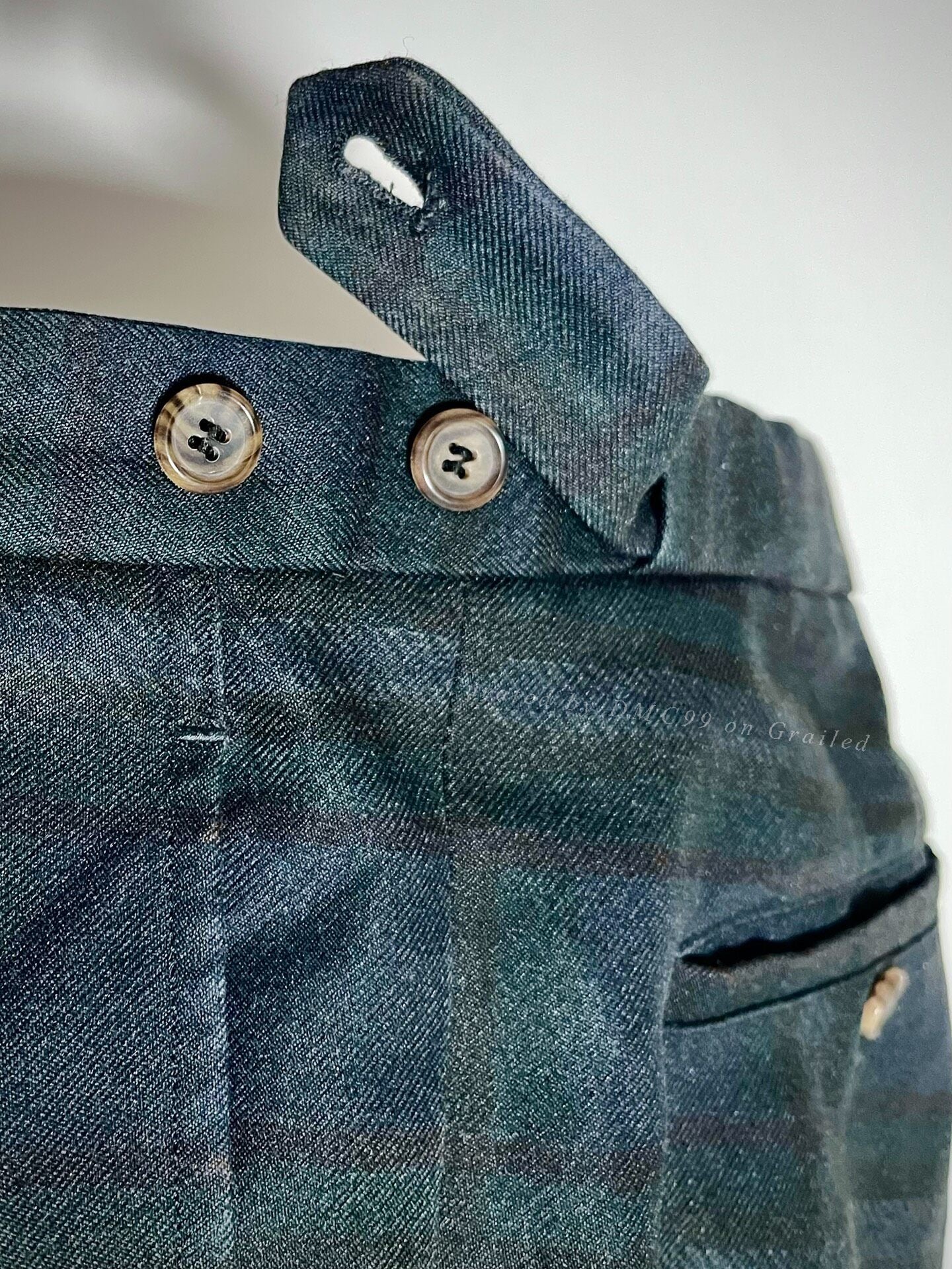 Comme des Garcons SHIRT Green Plaid Cropped Pants