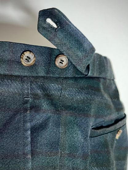 Comme des Garcons SHIRT Green Plaid Cropped Pants
