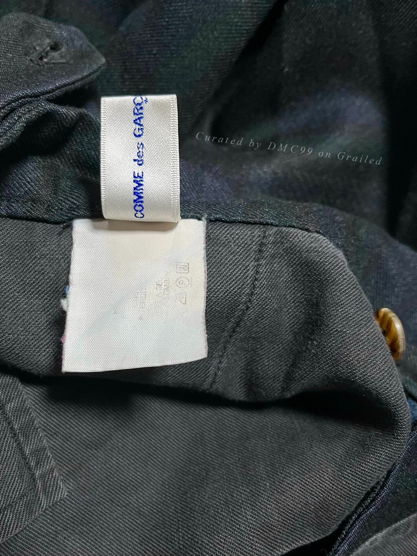 Comme des Garcons SHIRT Green Plaid Cropped Pants