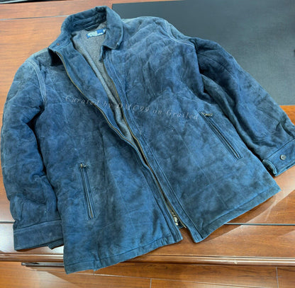 Ralph Lauren Vintage Indigo Heavy Leather Jacket