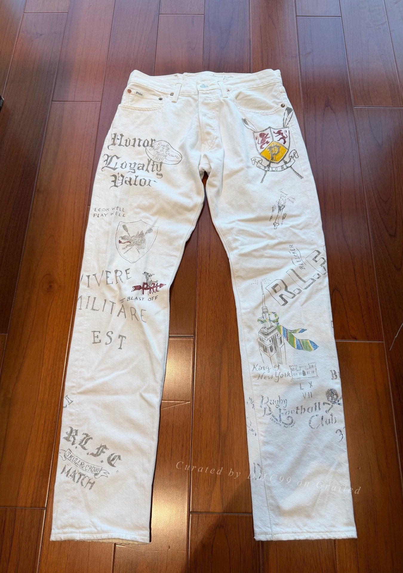 Ralph Lauren White Graffiti Jeans 30x32