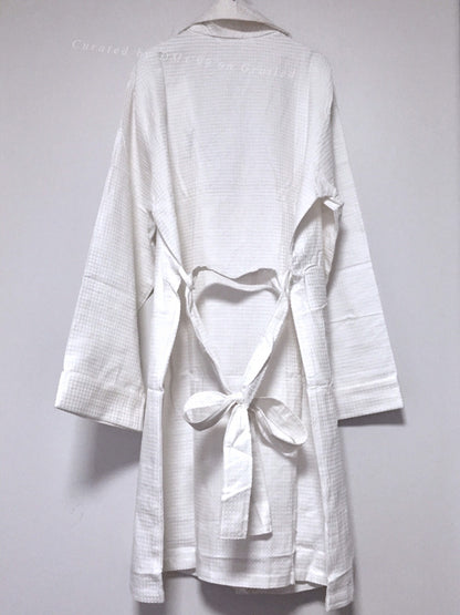 Saint Laurent YSL Embroidered Waffle Robe