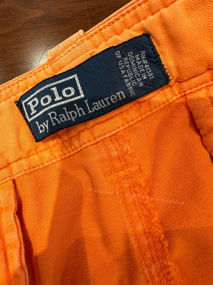 Ralph Lauren Orange Multi-Pocket Vintage Shorts