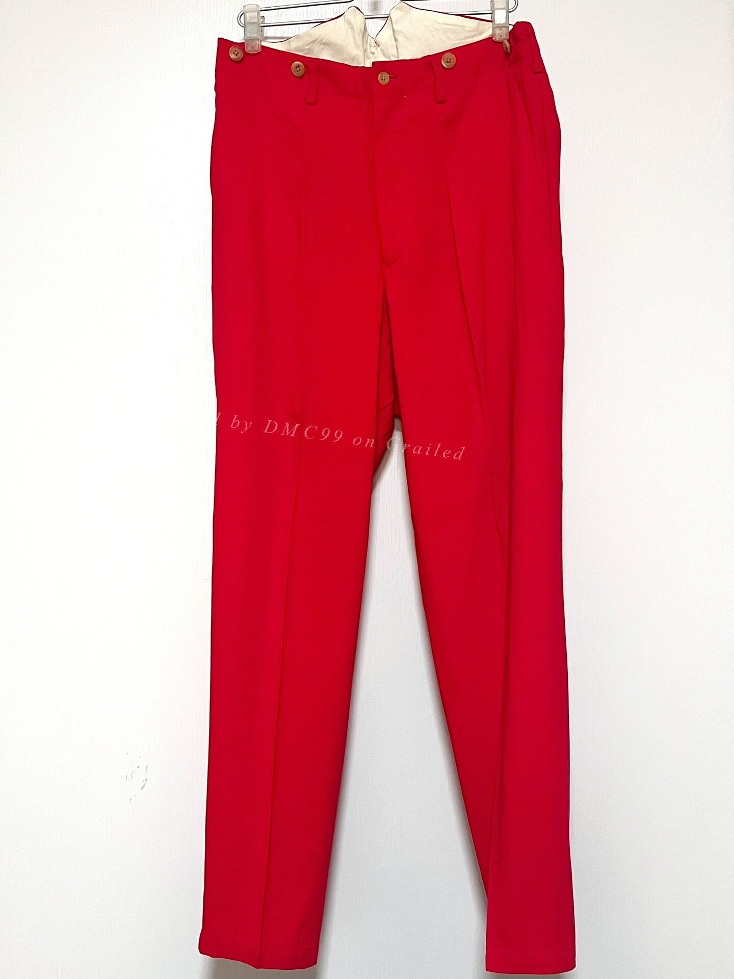 Yohji Yamamoto Red Tailored Trousers