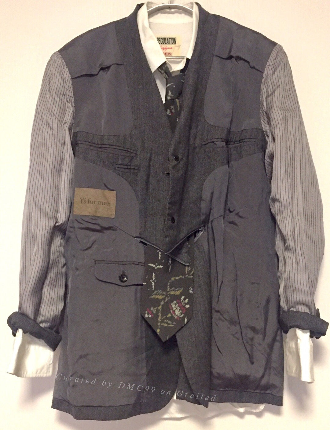 Yohji Yamamoto Y's Men's Gray Wool Suit