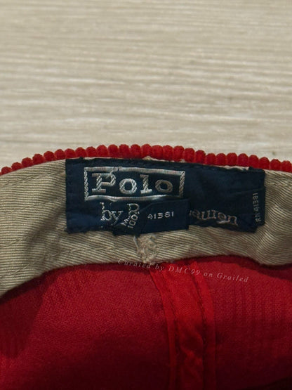 Polo Ralph Lauren 90s Red Corduroy Cap XL