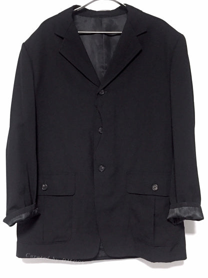 Yohji Yamamoto Y's Men Black Wool Coat