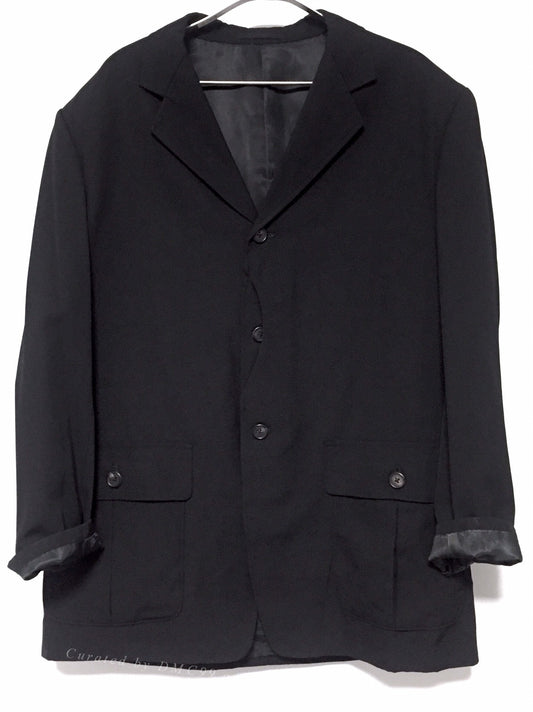 Yohji Yamamoto Y's Men Black Wool Coat
