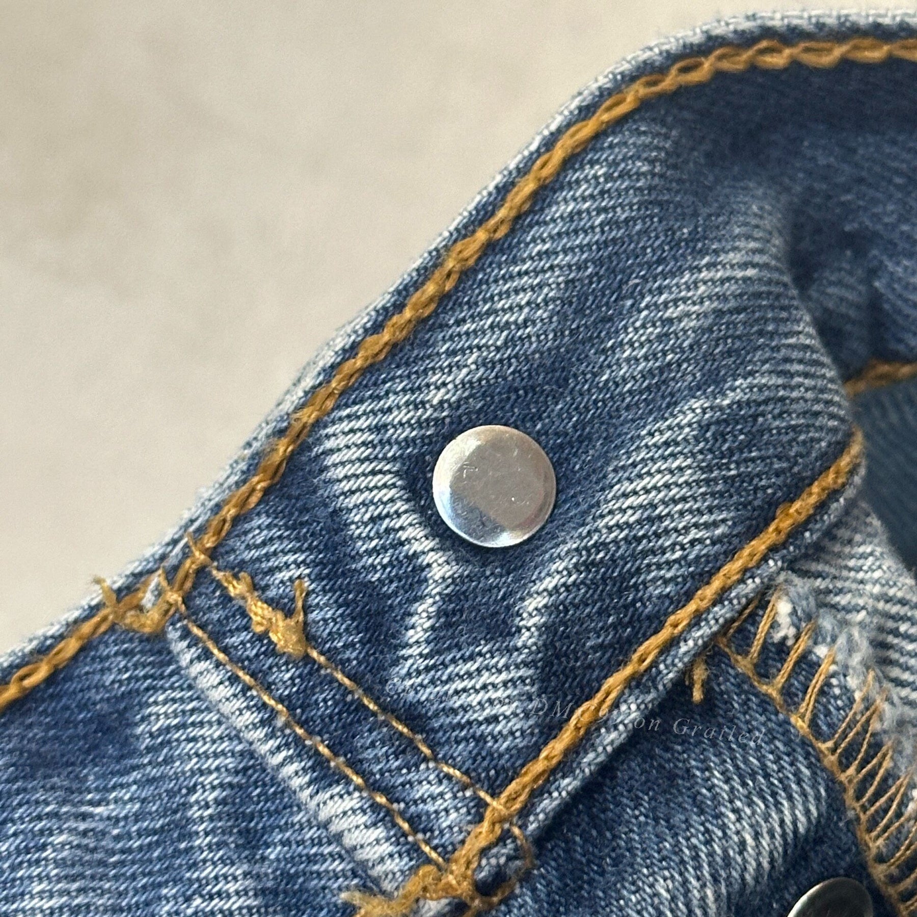 American Levi's 501 Distressed Patched Blue