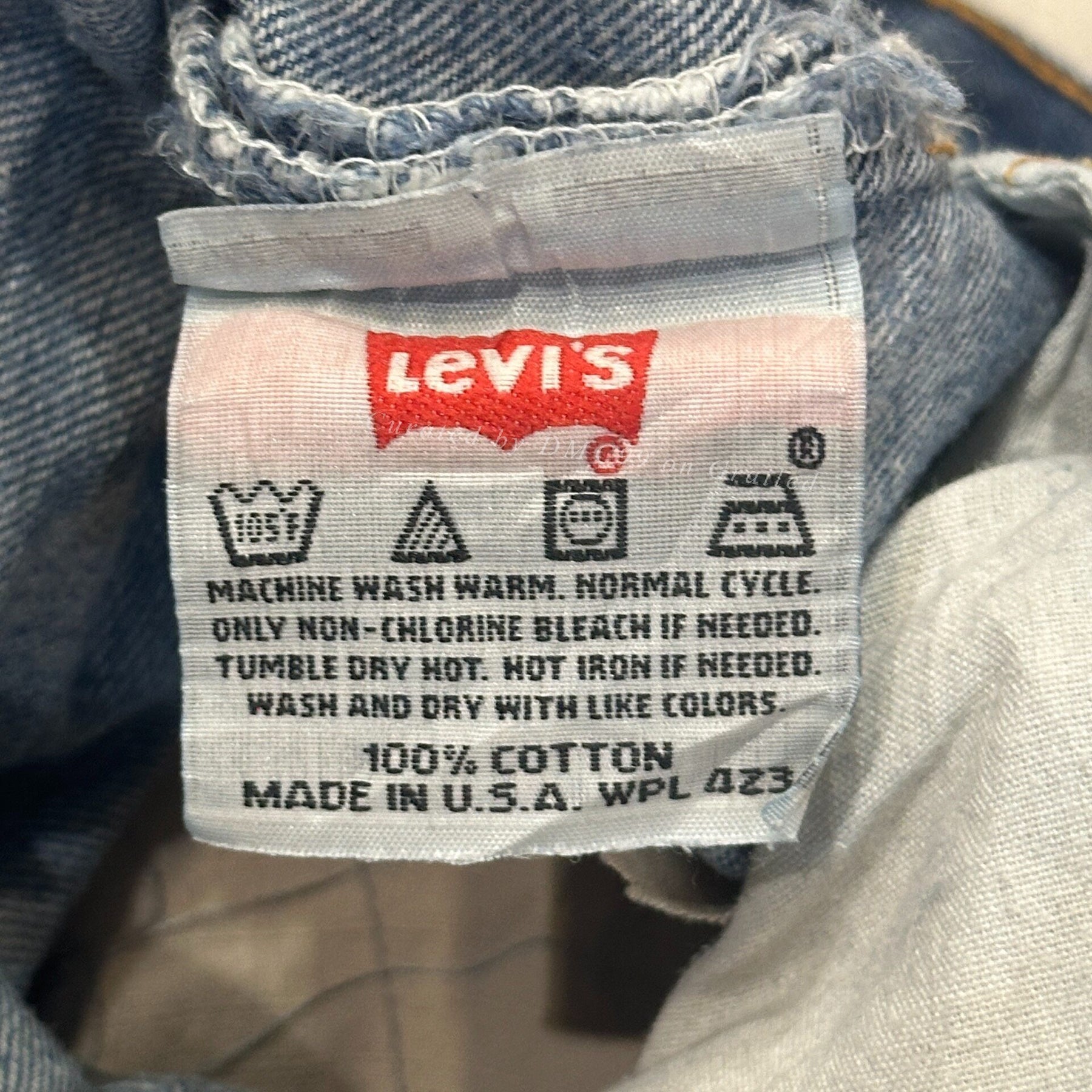 American Levi's 501 Distressed Patched Blue