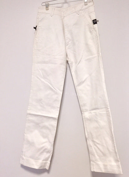 Raf Simons Snake Totem White Denim Wide-Leg Pants