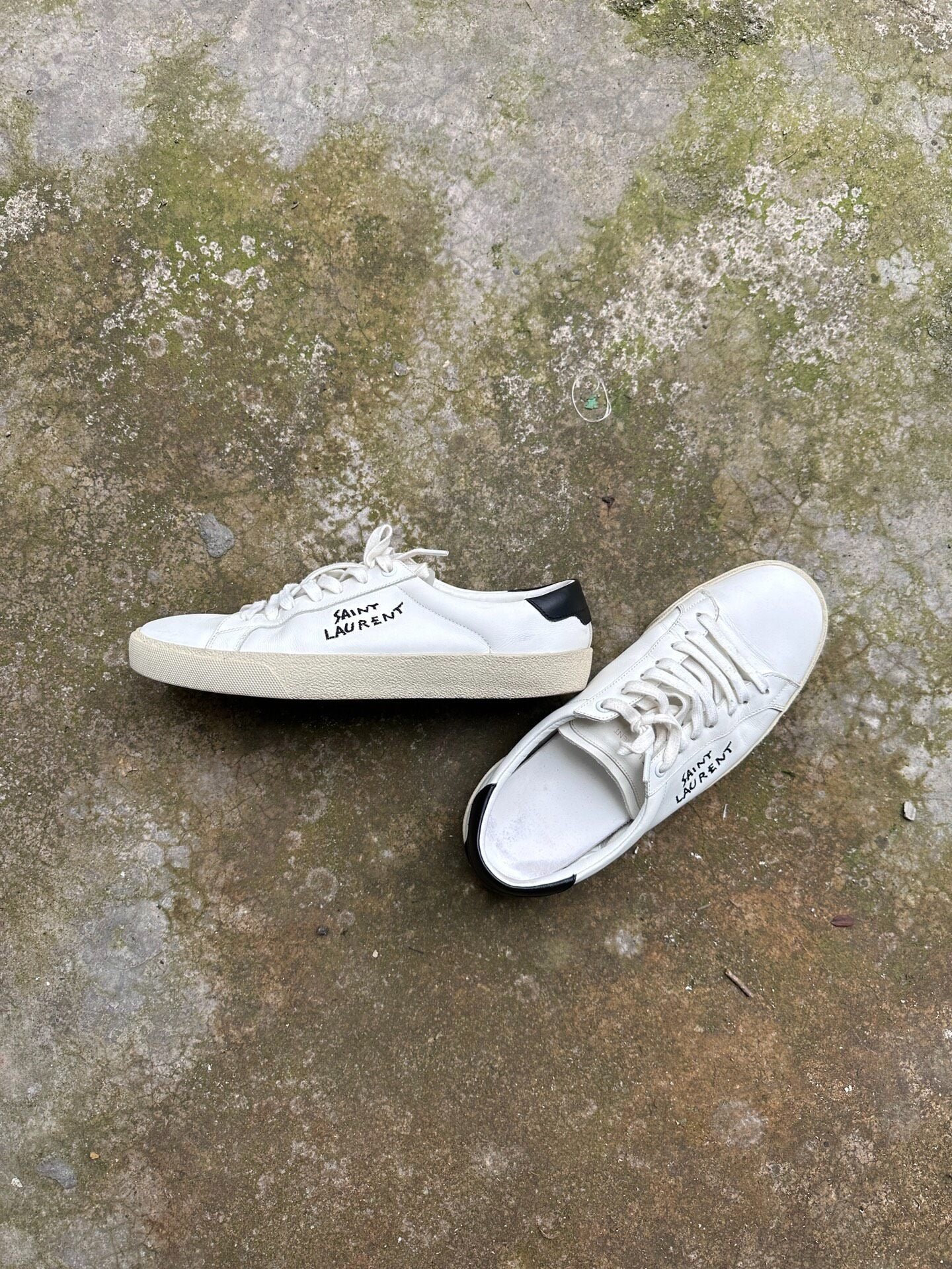 Saint Laurent Paris Leather White Shoes