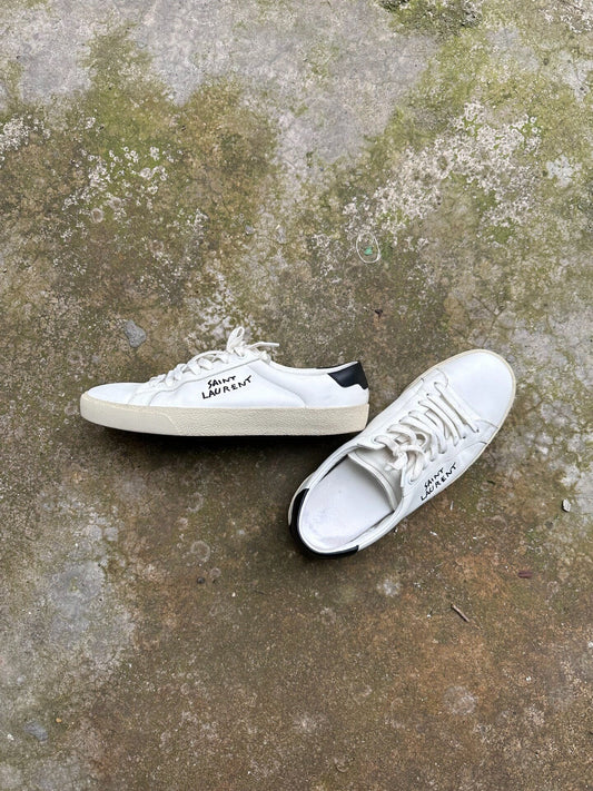 Saint Laurent Paris Leather White Shoes