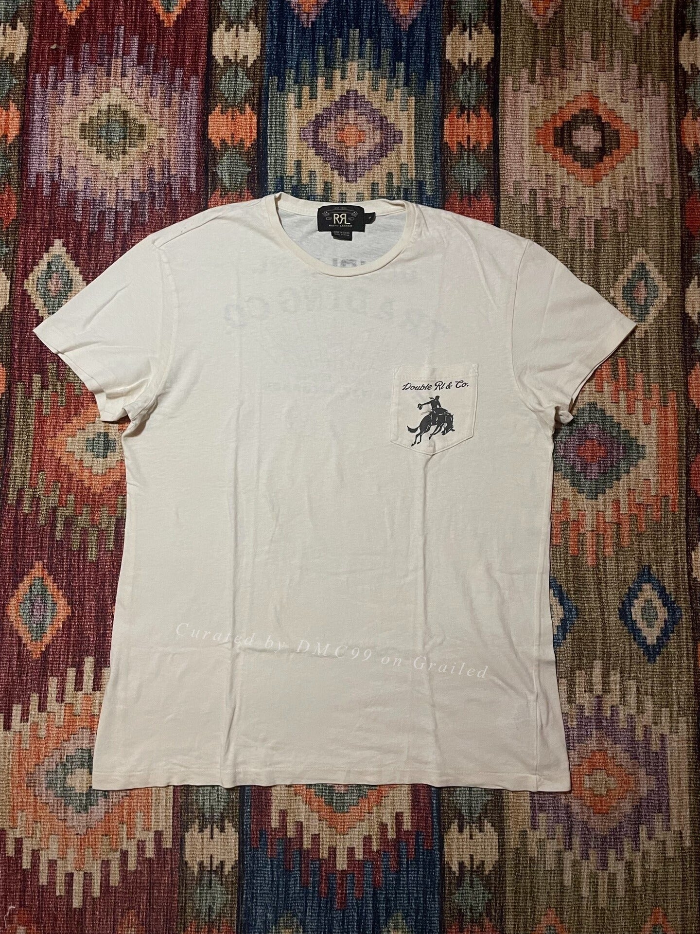 RRL Vintage Western Cowboy Print T-Shirt
