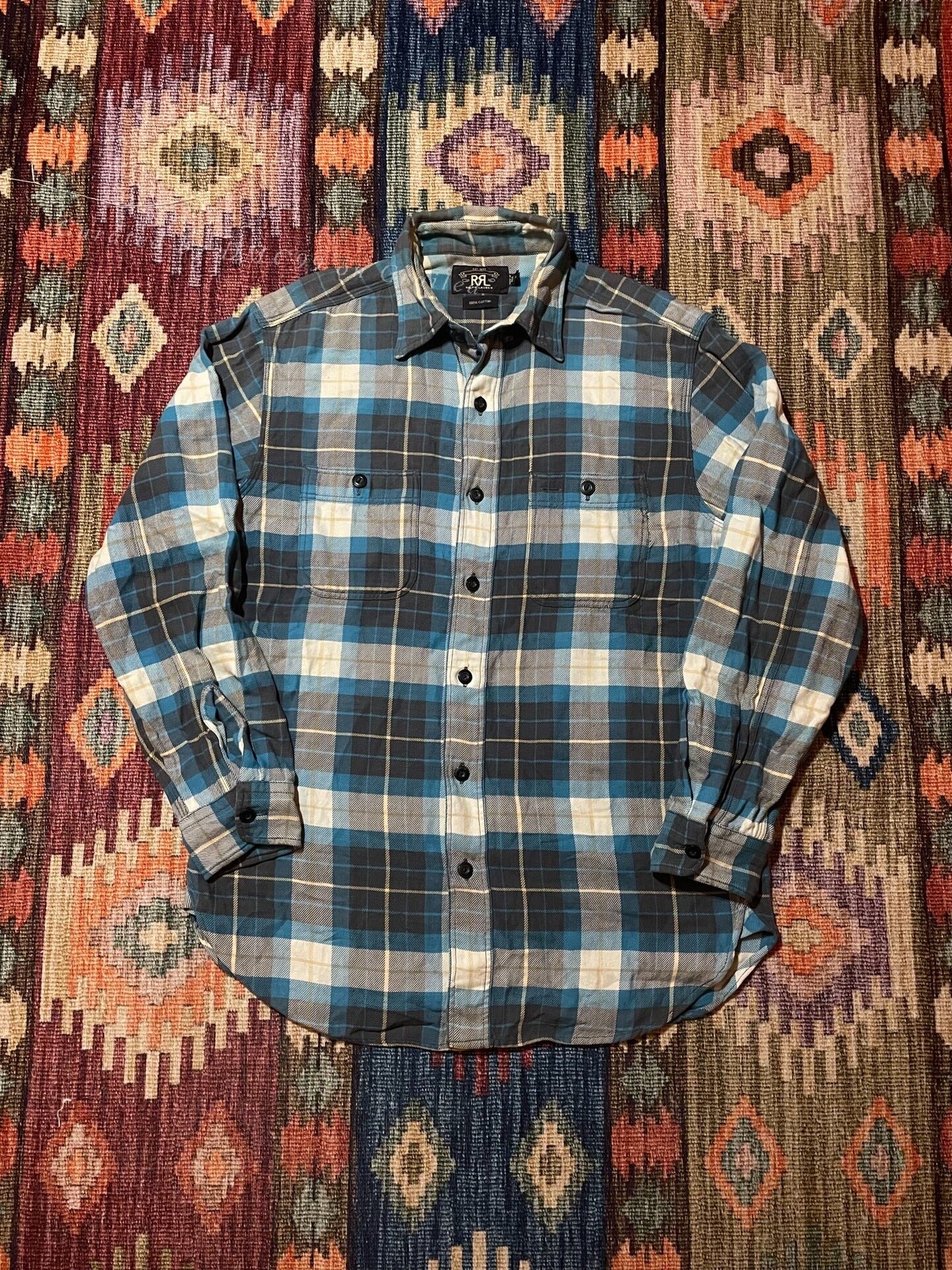 RRL Vintage Plaid Work Shirt S