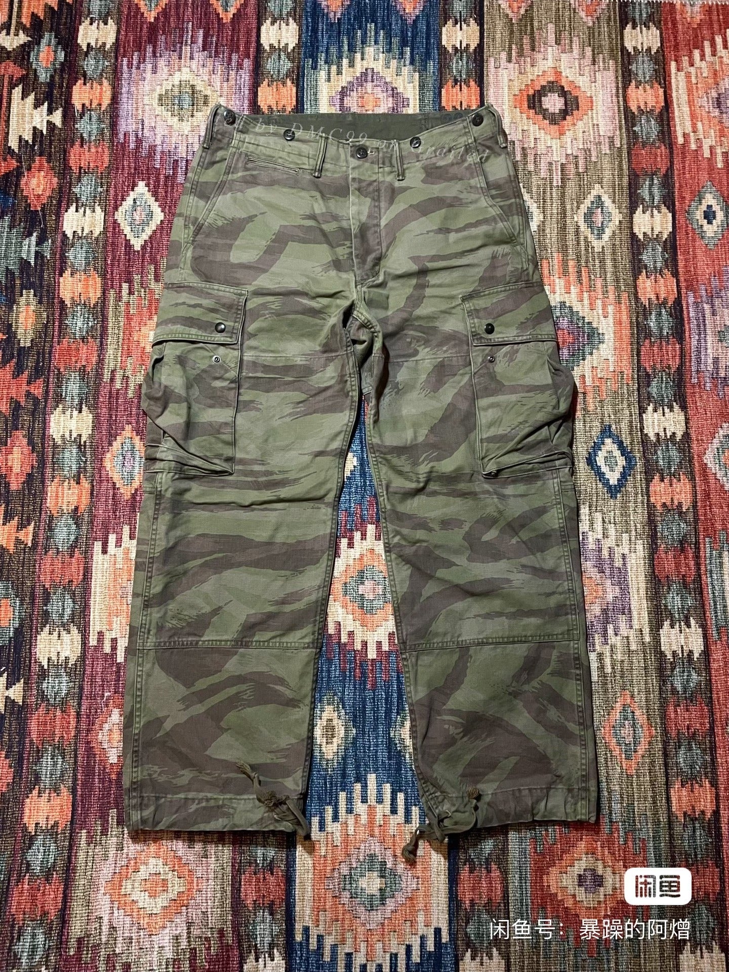 RRL Twill Distressed Camo Cargo Pants